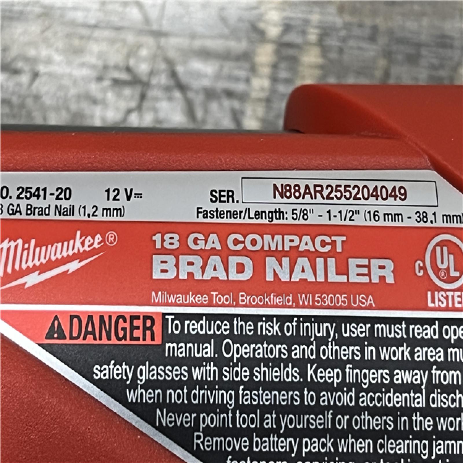 AS-IS Milwaukee FUEL 12-Volt Lithium-Ion Brushless Cordless 18-Gauge 1-1/2 in. Compact Brad Nailer (Tool-Only)