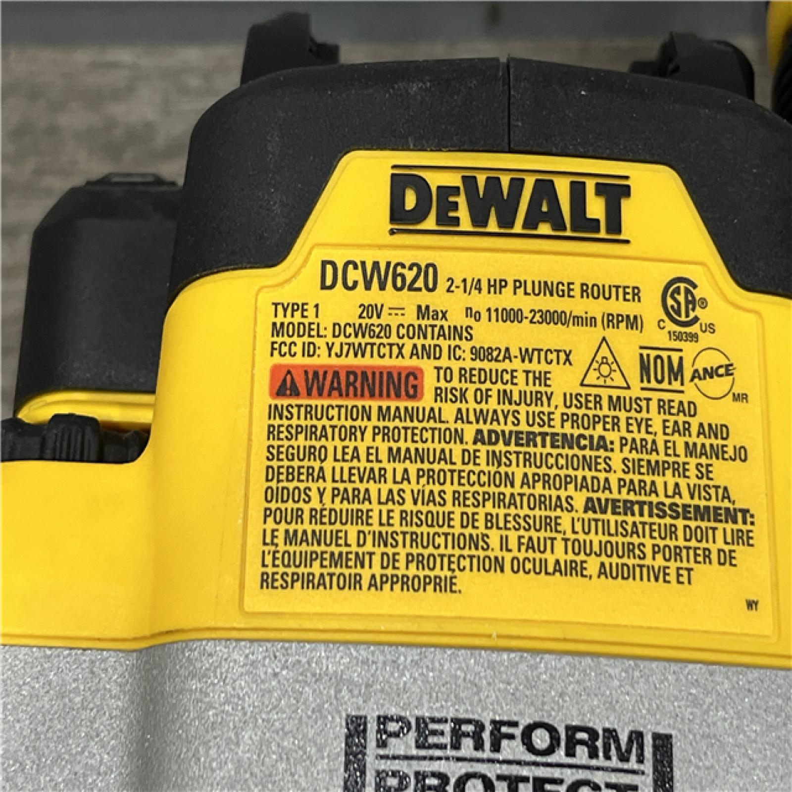 AS-IS DEWALT 20V MAX XR 2-1/4 Peak HP Brushless Cordless Plunge Router (Tool Only)
