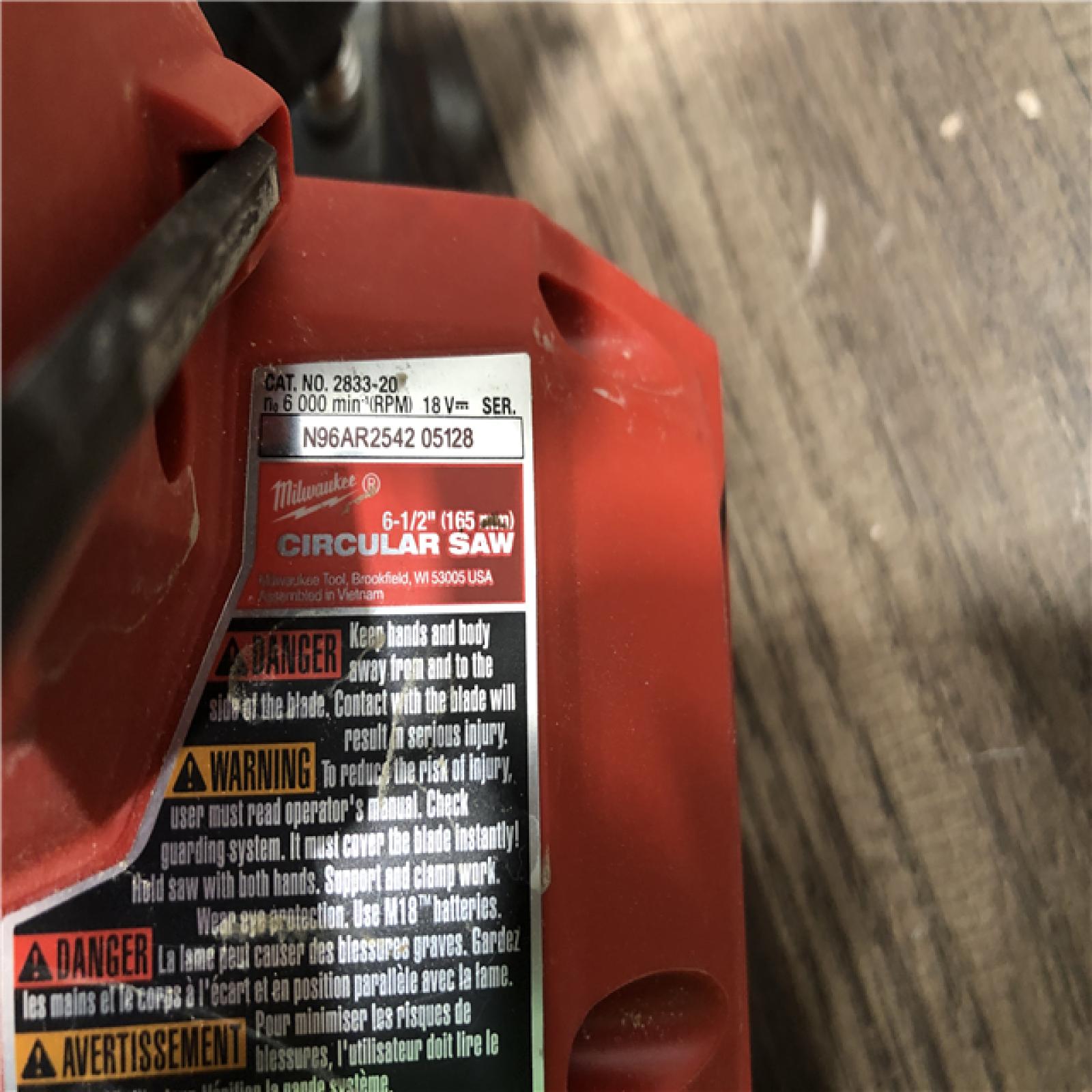 AS-IS Milwaukee FUEL 18V Lithium-Ion Brushless Cordless 6-1/2 in. Circular Saw (Tool-Only)