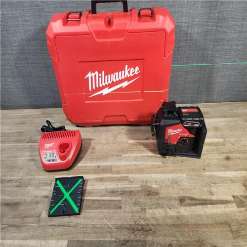 HOUSTON LOCATION - AS-IS (APPEARS LIKE NEW) Milwaukee-3632-21 M12 Green Beam Laser 360° 3-Plane Kit