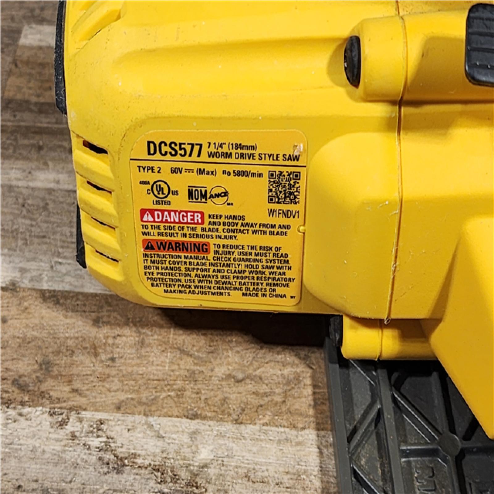 HOUSTON LOCATION - AS-IS DEWALT FLEXVOLT 60V MAX Cordless Brushless 7-1/4 in. Wormdrive Style Circular Saw (Tool Only)