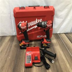 AS-IS Milwaukee FUEL 18V Lithium-Ion Brushless Cordless Hammer Drill and Impact Driver Combo Kit