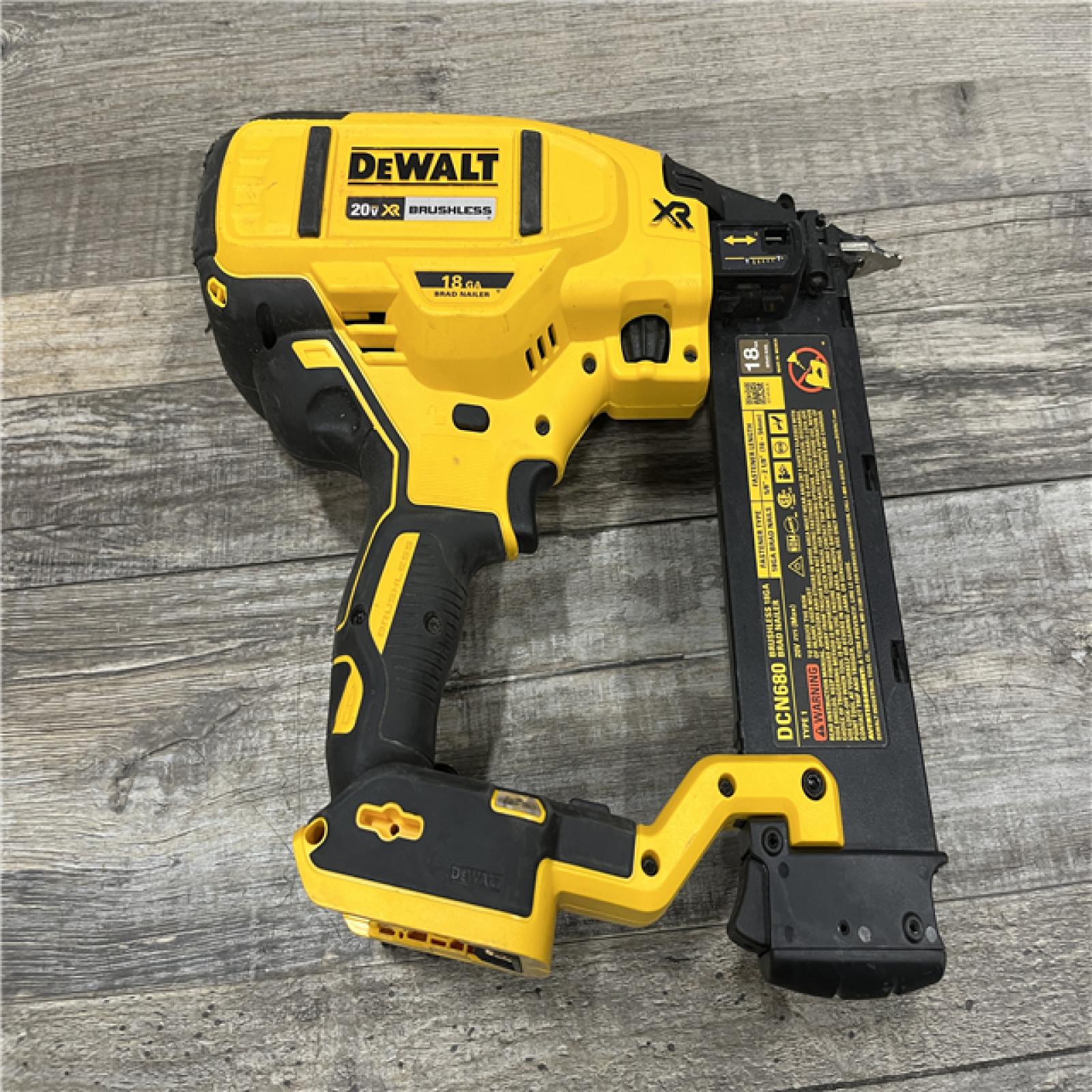 AS-IS DEWALT 20V MAX XR Lithium-Ion Electric Cordless 18-Gauge Brad Nailer (Tool Only)