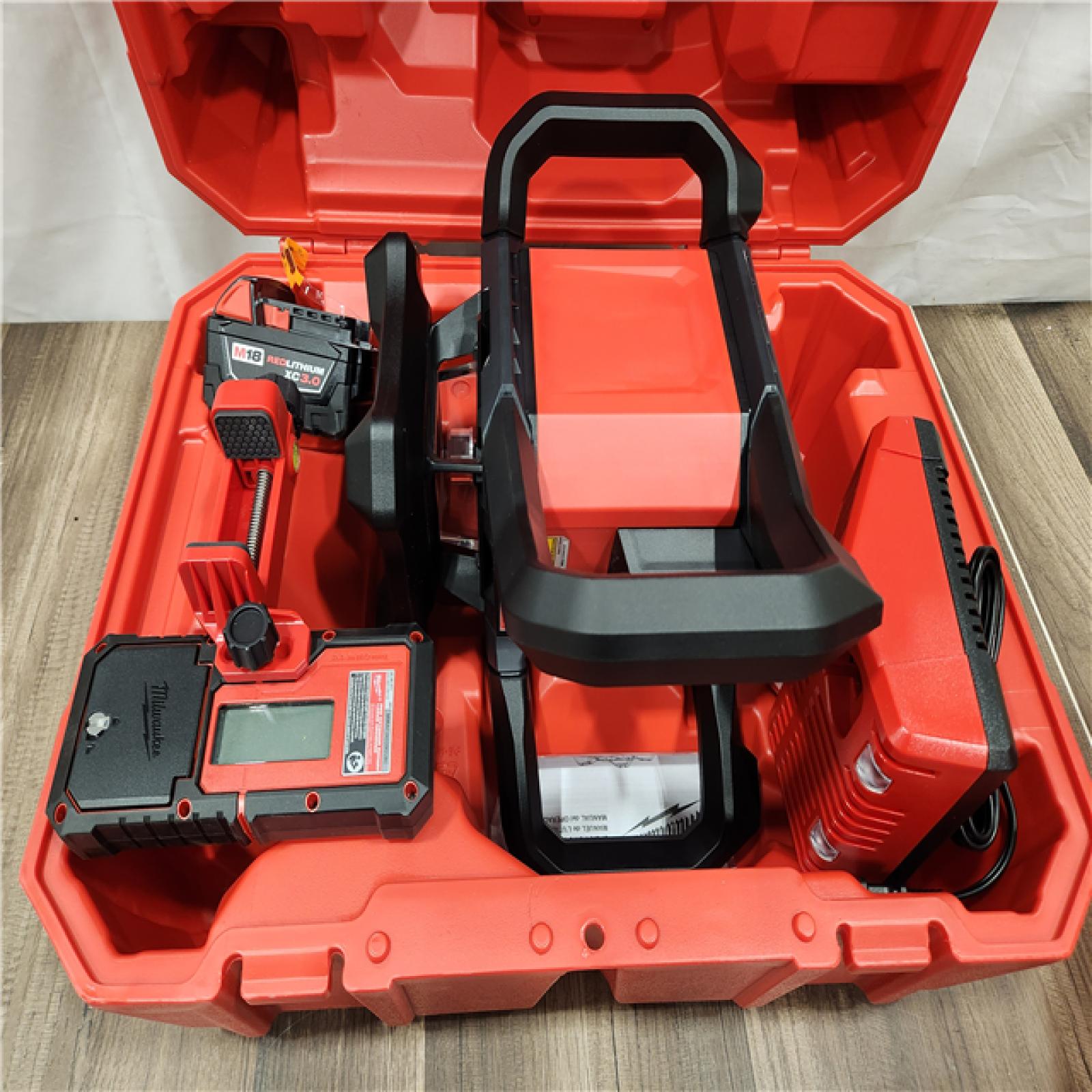 AS-IS- M18 2000 Ft. Red Exterior Rotary Laser Level Kit with Receiver and Receiver Clamp
