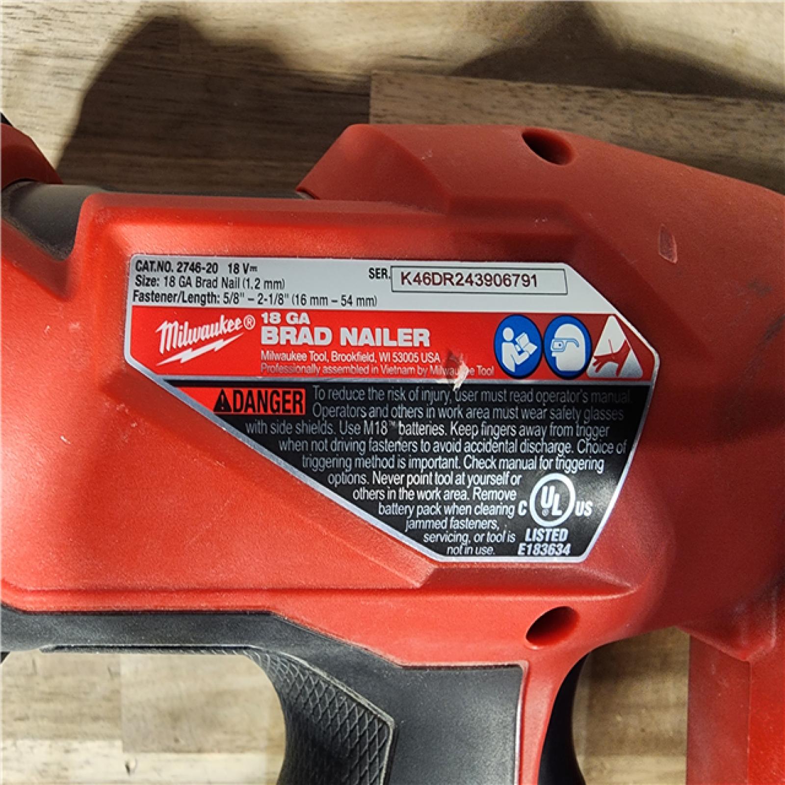 HOUSTON LOCATION - AS-IS Milwaukee M18 Fuel 18V Brushless 18-Gauge Brad Nailer 2746-20 (Bare Tool)