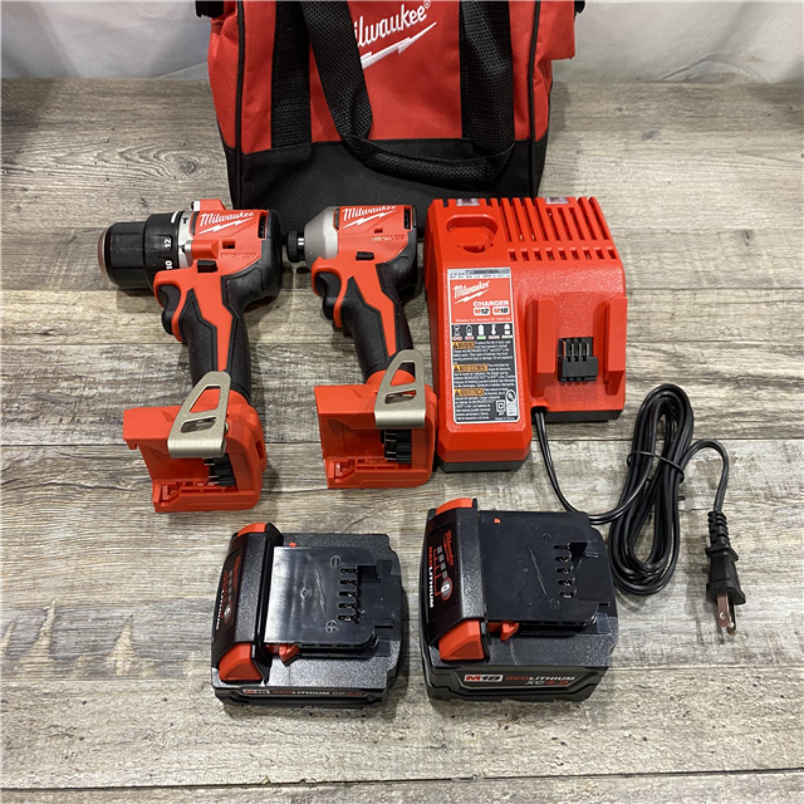 AS-IS Milwaukee 18-Volt Lithium-Ion Brushless Cordless Compact Hammer Drill/Impact Combo Kit