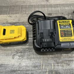 AS-IS DEWALT 20V MAX XR POWERSTACK Lithium-Ion Battery Starter Kit with 1.7Ah Battery and Charger