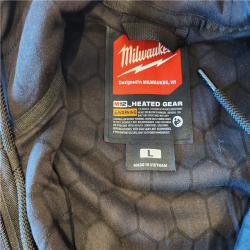 AS--IS- Milwaukee Men's Large 12-Volt Lithium-Ion Cordless Black Heated Jacket Hoodie Kit