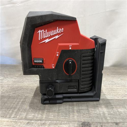 AS-IS Milwaukee 12-Volt Lithium-Ion Cordless Green 125 ft. Cross Line and Plumb Points Laser Level (Tool-Only)