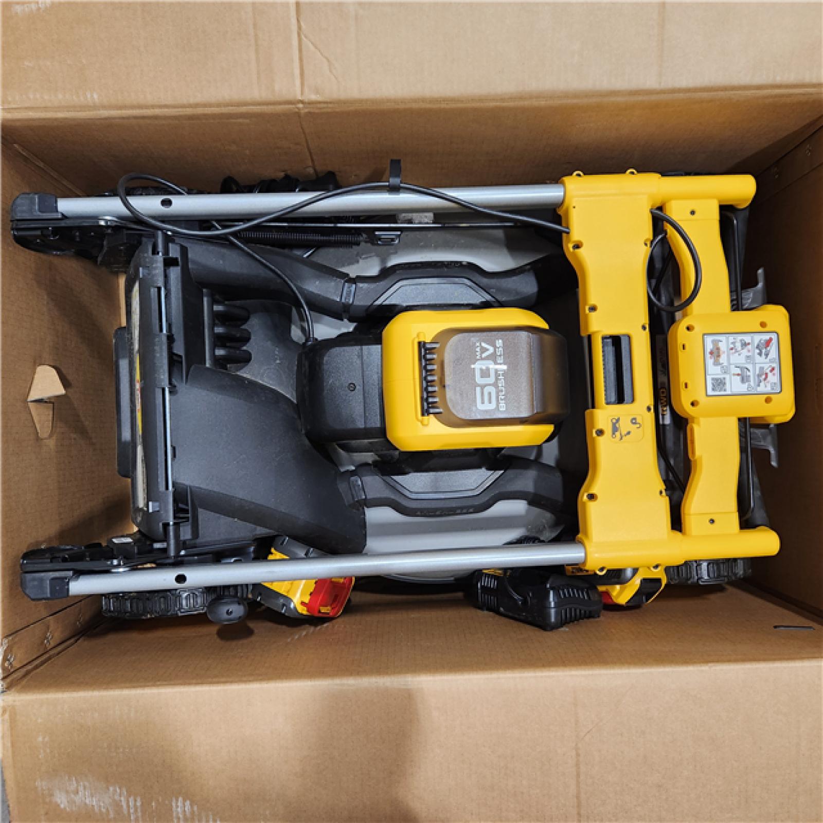 As-Is- DEWALT 60V MAX Cordless Brushless Rear Wheel Drive Self Propelled Lawn Mower Kit - DCMWSP650Y2