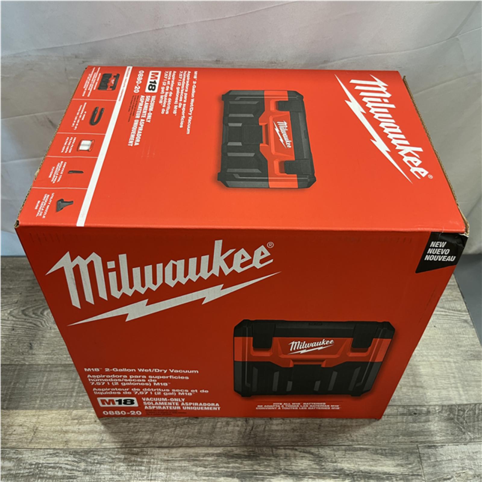 NEW - Milwaukee 18-Volt 2 Gal. Lithium-Ion Cordless Wet/Dry Vacuum (Vacuum-Only)