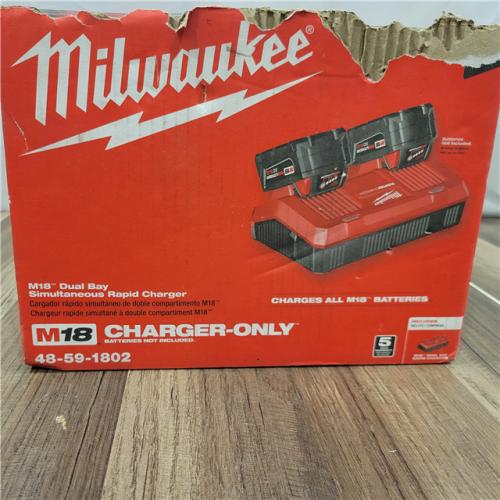 AS-IS  Milwaukee M18 18-Volt Lithium-Ion Dual Bay Rapid Battery Charger