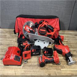 Houston Location AS-IS Milwaukee Hammer Drill Driver and Impact Driver Hackzall and Circular Saw and Batteries QTY/2 with Charger