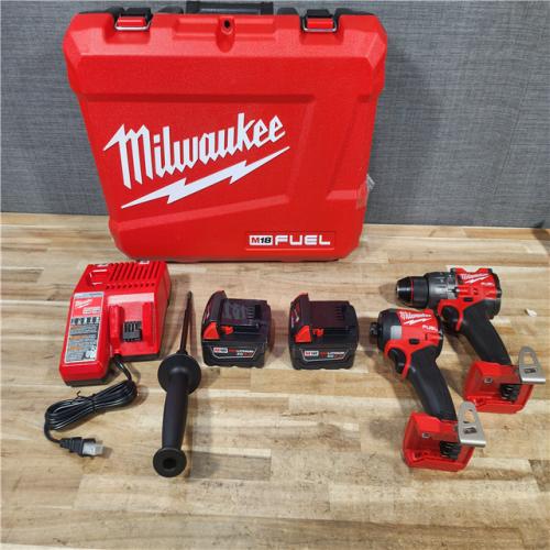 HOUSTON LOCATION - AS - IS Milwaukee FUEL 18V Lithium-Ion Brushless Cordless Hammer Drill and Impact Driver Combo Kit