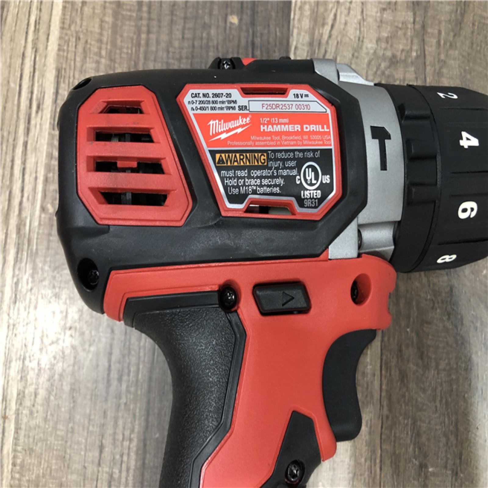 AS-IS Milwaukee 18V Lithium-Ion Cordless 1/2 in. Hammer Drill/Driver (Tool-Only)