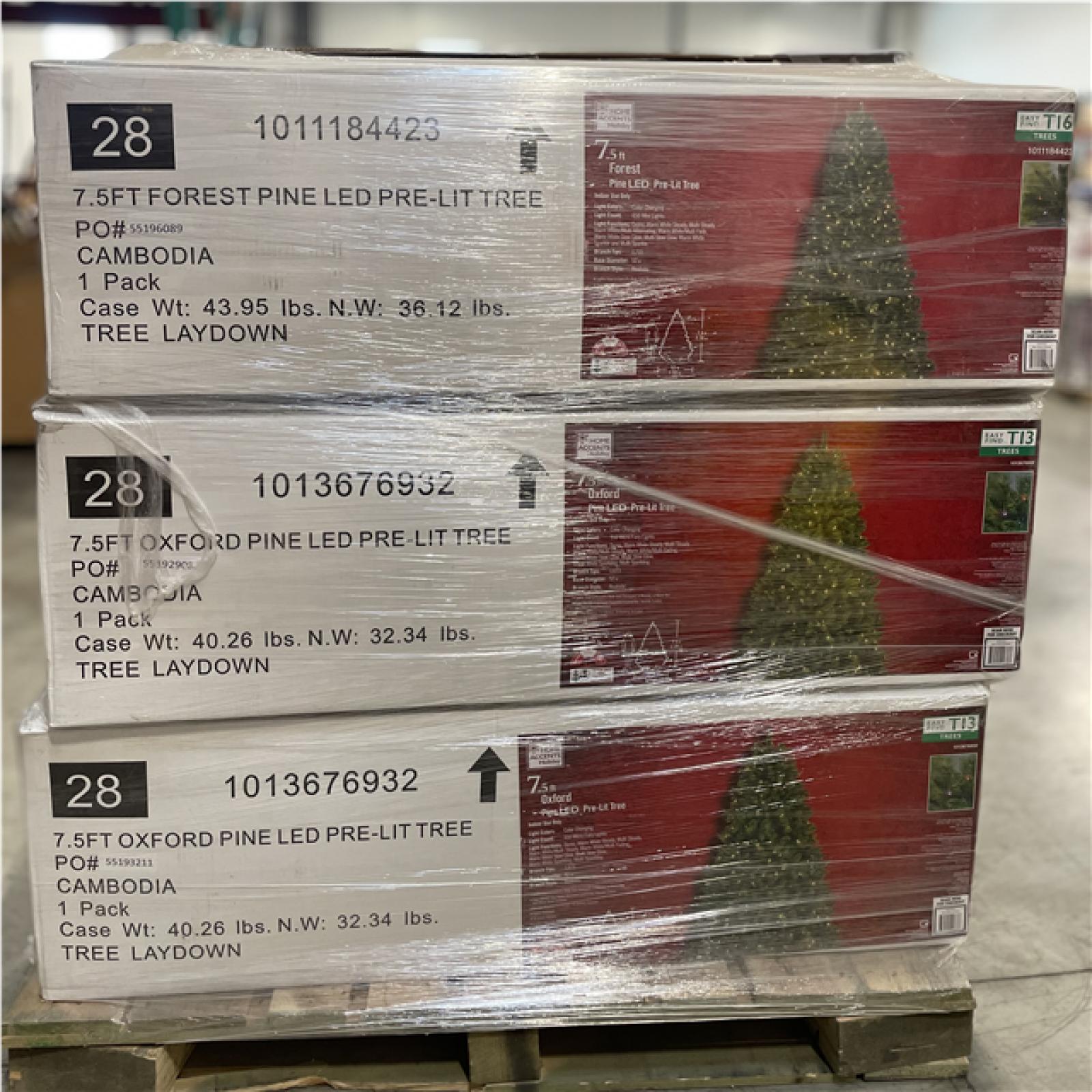 DALLAS LOCATION- AS-IS Home Accents Holiday Mixed Christmas Tree PALLET (6 UNITS)