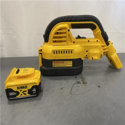 AS-IS - DEWALT 20V MAX Lithium-Ion 1/2 Gal. Wet/Dry Portable Vac W/ XR 4Ah Battery & Contractor Bag