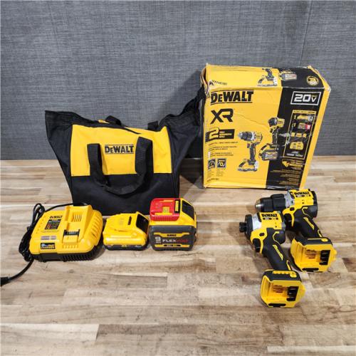 HOUSTON LOCATION - AS-IS DEWALT 20V Lithium-Ion Cordless 2-Tool Combo Kit with 20V/60V FLEXVOLT 9 Ah Battery  4 Ah Battery and Charger