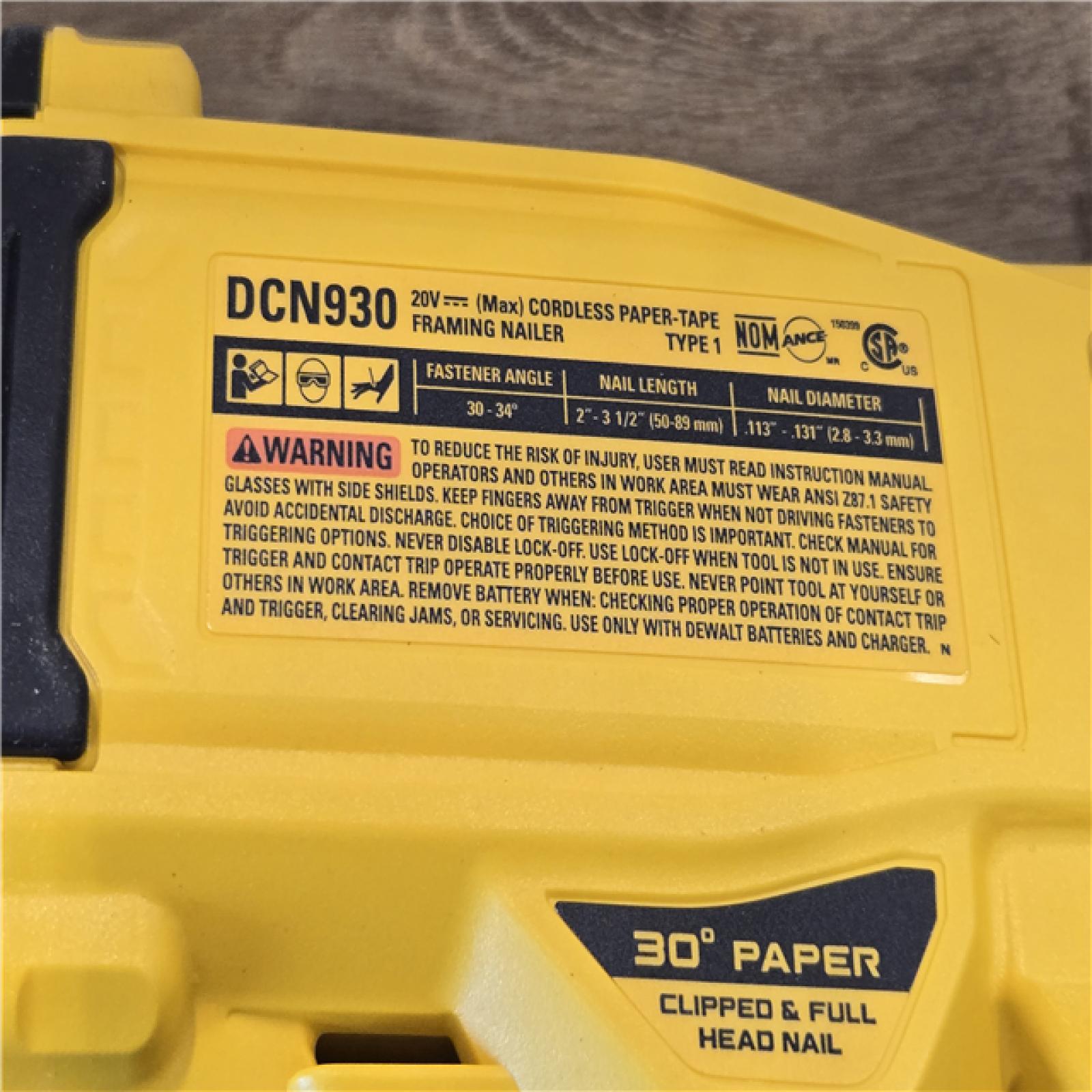 AS-IS DEWALT 20V 30 Degree Cordless Framing Nailer (Tool-Only)
