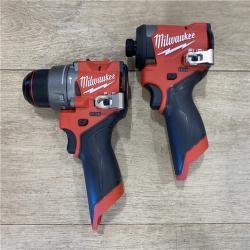 AS-IS Milwaukee FUEL 12-Volt Lithium-Ion Brushless Cordless Hammer Drill and Impact Driver Combo Kit