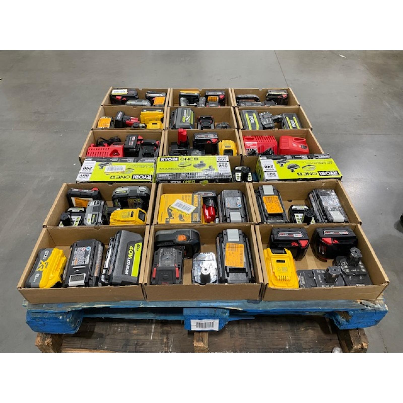 DALLAS LOCATION - AS-IS BATTERY AND CHARGERS PALLET