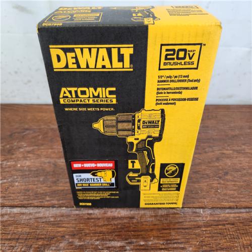 NEW! DeWalt 20V MAX Atomic Brushless Cordless Compact 1/2 in Hammer Drill (Tool Only)