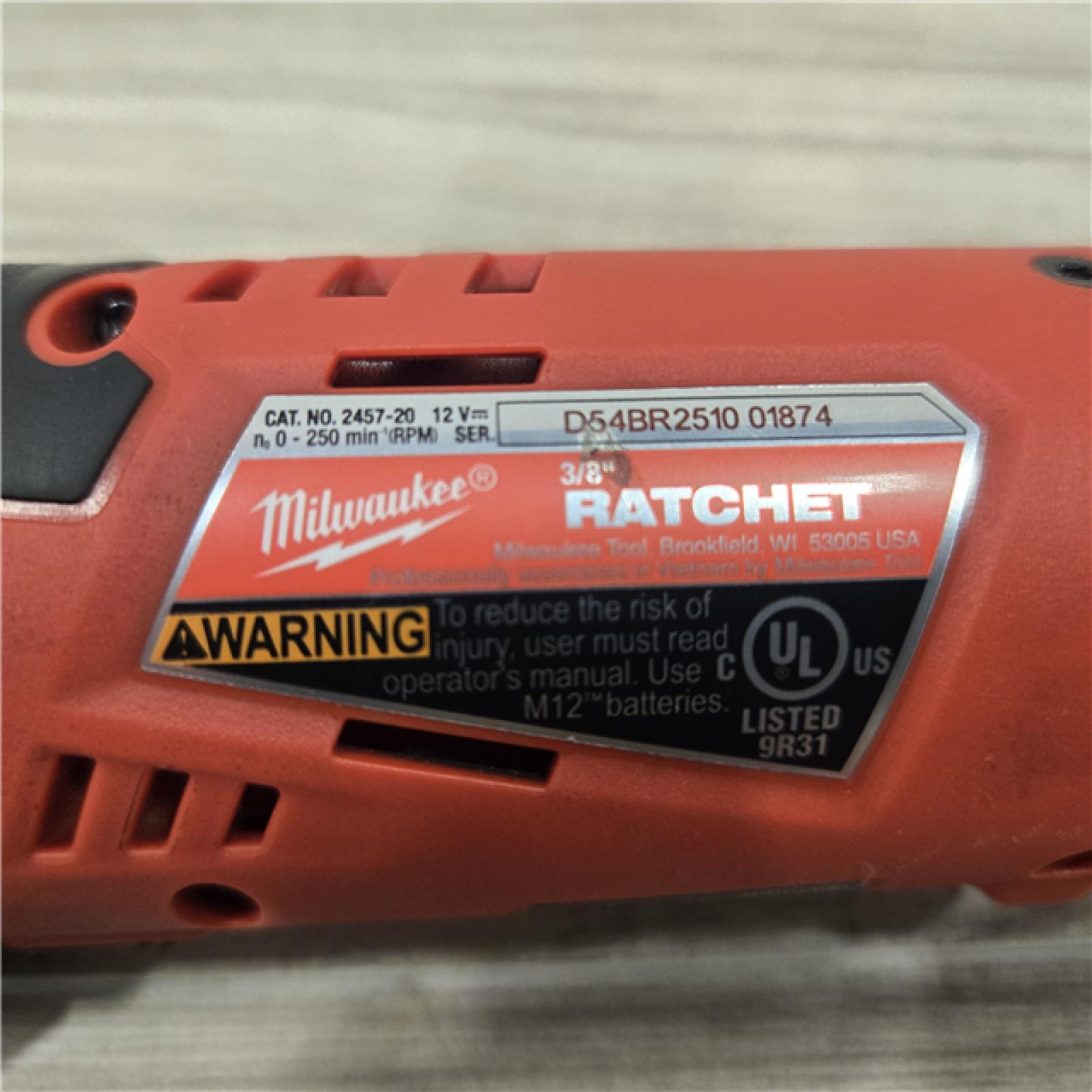 AS-IS MILWAUKEE 2457-20 M12 Cordless Ratchet (Tool-Only)