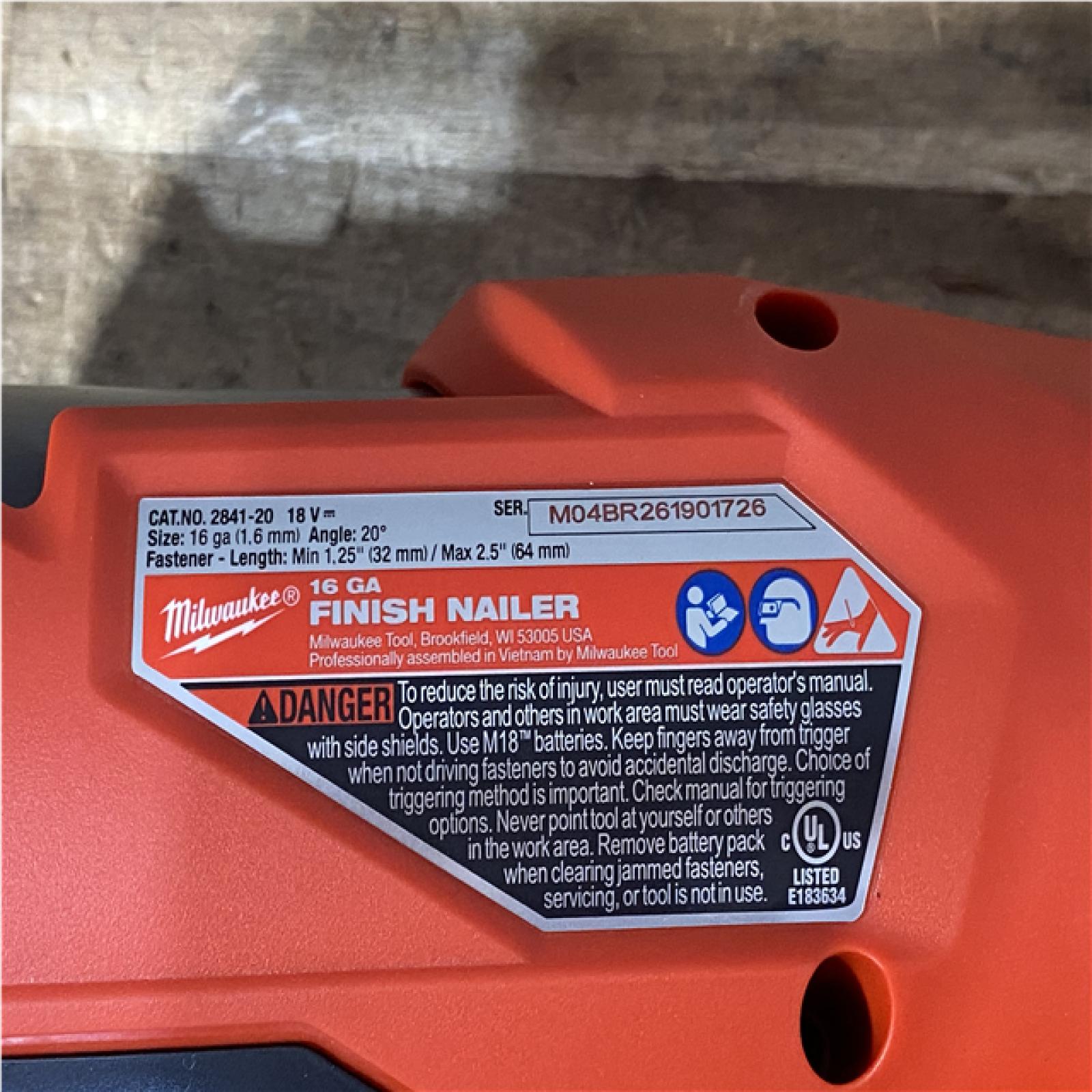 Houston Location AS-IS Milwaukee FUEL 18-Volt Lithium-Ion Brushless Cordless Gen II 16-Gauge Angled Finish Nailer (Tool-Only)