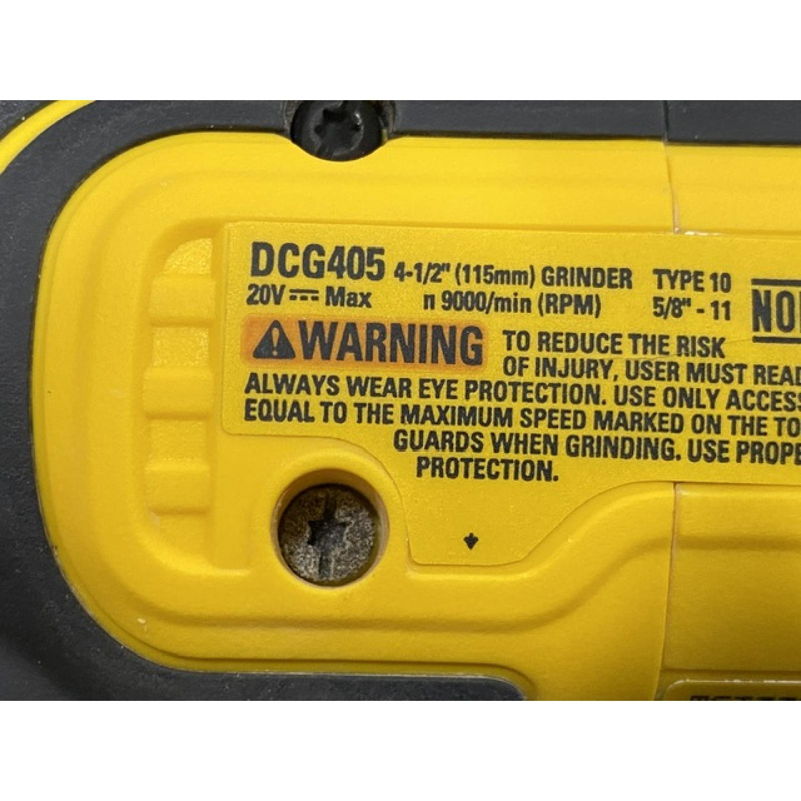 AS-IS DEWALT 20V MAX XR Cordless Brushless 4.5 in. Slide Switch Small Angle Grinder with Kickback Brake (Tool Only)