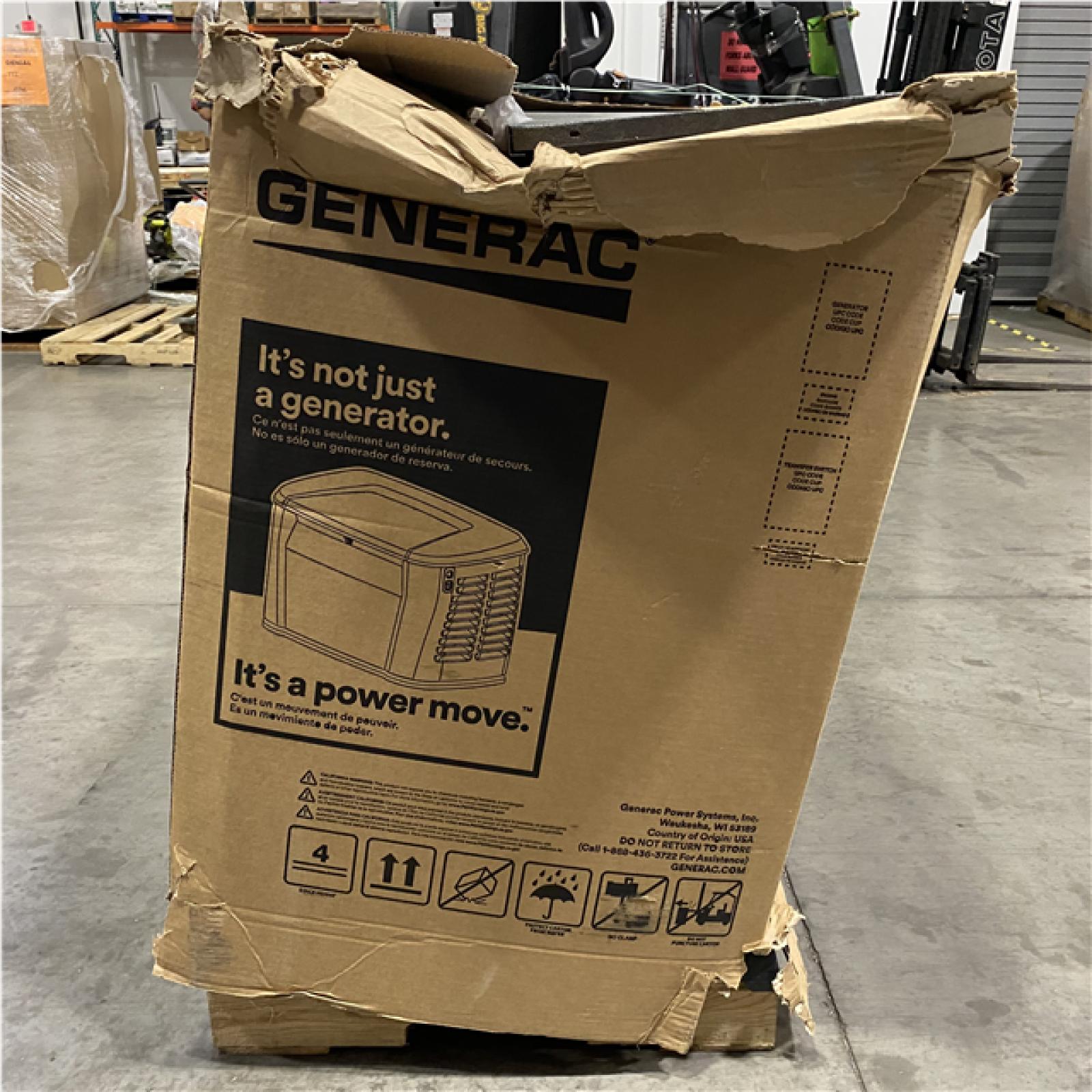 Dallas Location - As-Is Generac 24kW Air-Cooled Auto Start on Natural Gas or Propane Whole House Generator with Smart Mobile Monitoring