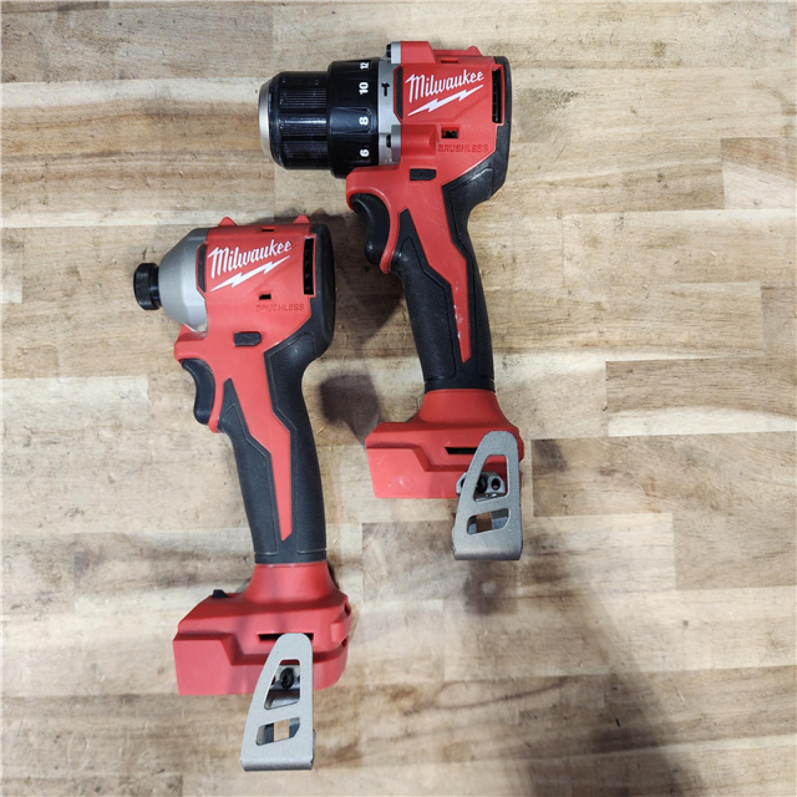 HOUSTON LOCATION - AS-IS Milwaukee 18-Volt Lithium-Ion Brushless Cordless Compact Hammer Drill/Impact Combo Kit