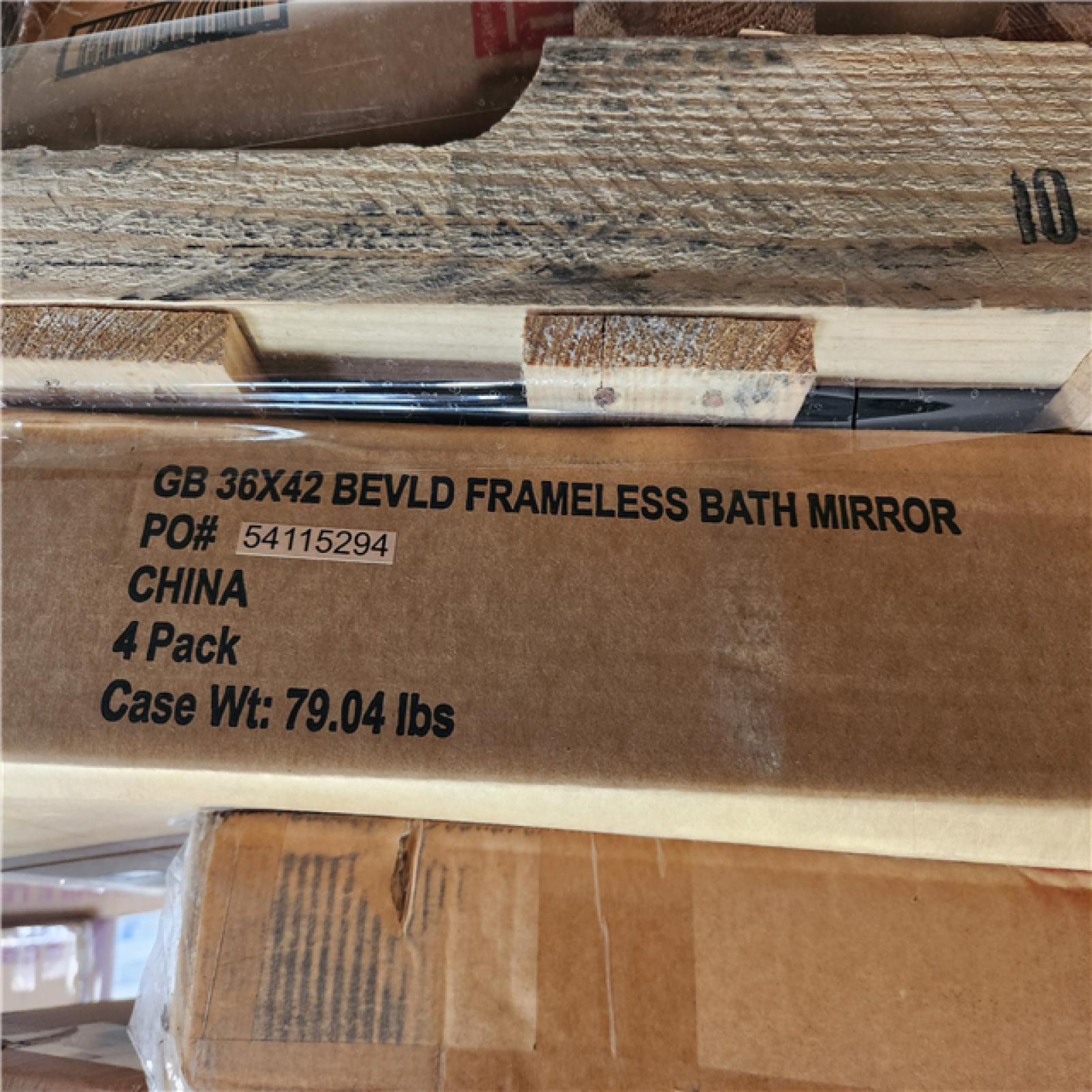 Phoenix Location Glacier Bay Rectangular Frameless Classic Wall Bathroom Vanity Mirror Pallet (11-Mirrors)