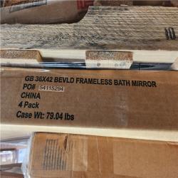 Phoenix Location Glacier Bay Rectangular Frameless Classic Wall Bathroom Vanity Mirror Pallet (11-Mirrors)