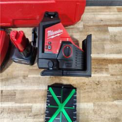 HOUSTON LOCATION - AS - IS Milwaukee 12-Volt Lithium-Ion Cordless Green 250 ft. 3-Plane Laser Level Kit