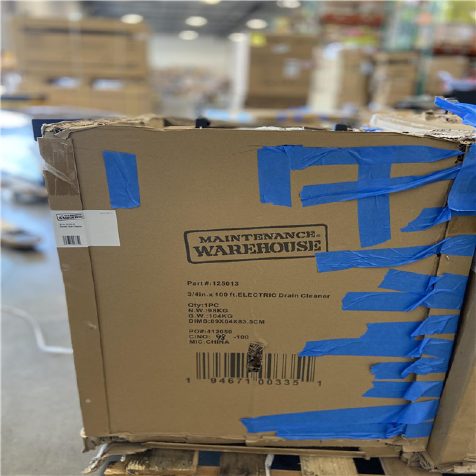 DALLAS LOCATION - AS-IS Maintenance Warehouse® 3/4 In. X 100 Ft. Electric Drain Cleaner