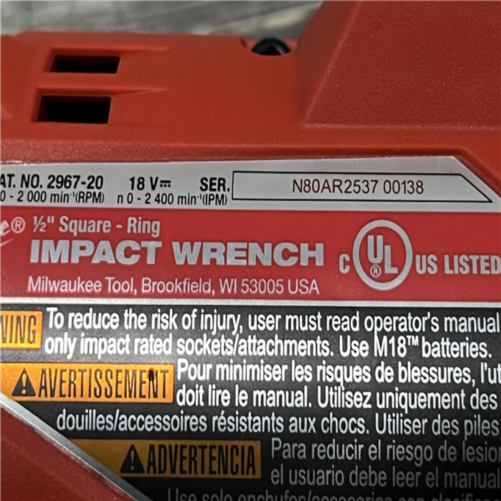 AS-IS Milwaukee FUEL 18V Lithium-Ion Brushless Cordless 1/2 in. Impact Wrench w/Friction Ring Kit
