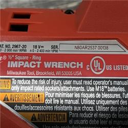 AS-IS Milwaukee FUEL 18V Lithium-Ion Brushless Cordless 1/2 in. Impact Wrench w/Friction Ring Kit