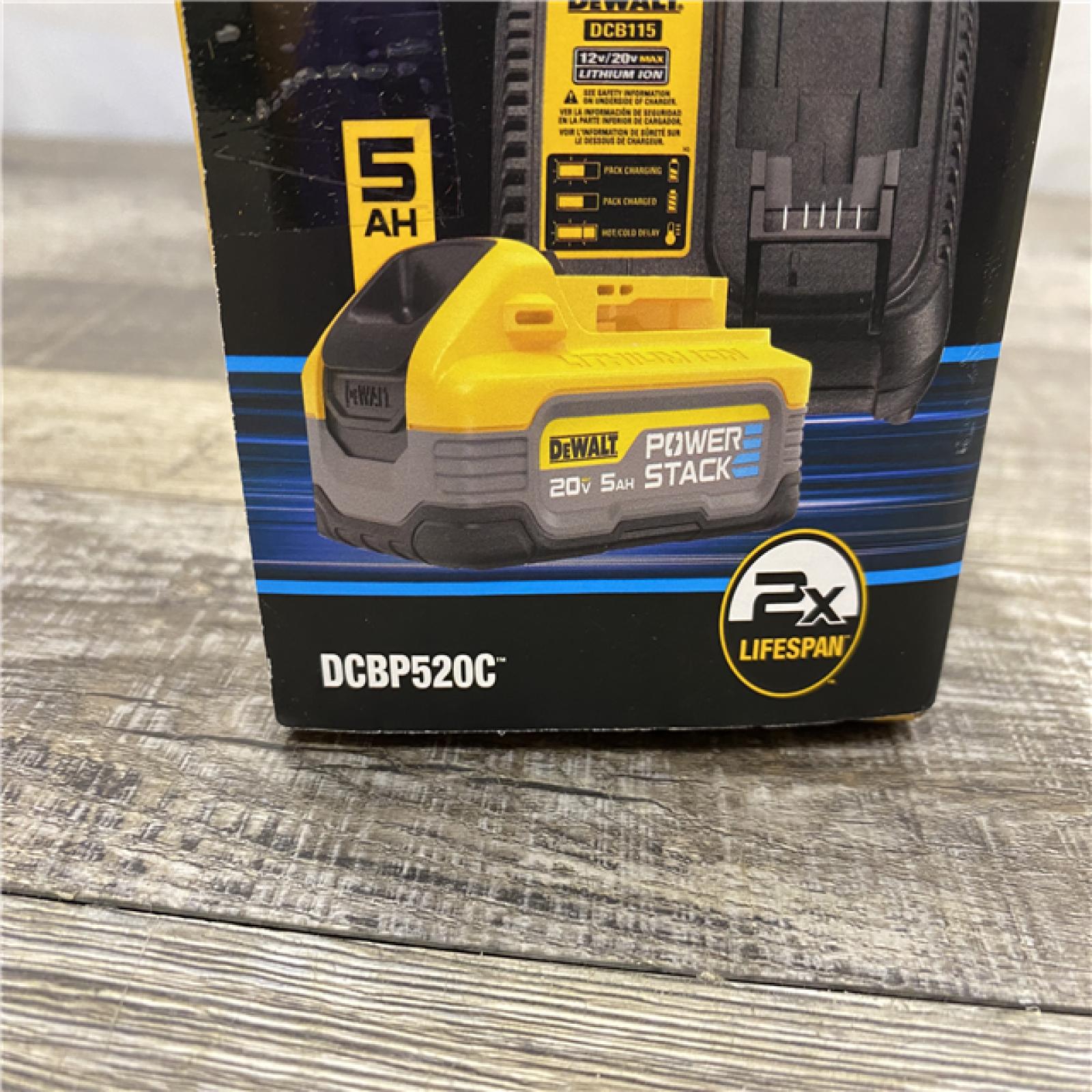 NEW - DEWALT 20V MAX XR POWERSTACK Lithium-Ion Battery Starter Kit with 5.0Ah Battery and Charger