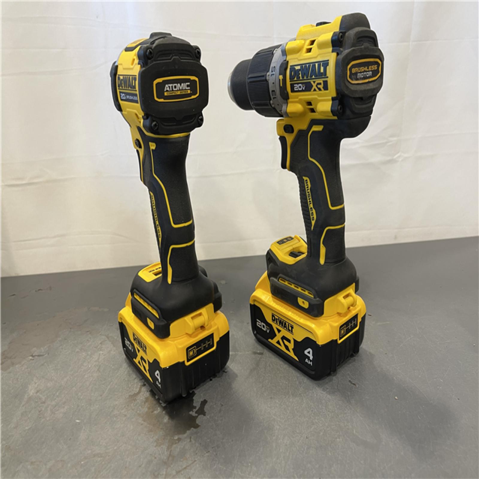 AS-IS - DEWALT 20V MAX XR Hammer Drill and ATOMIC Impact Driver 2 Tool Cordless Combo Kit