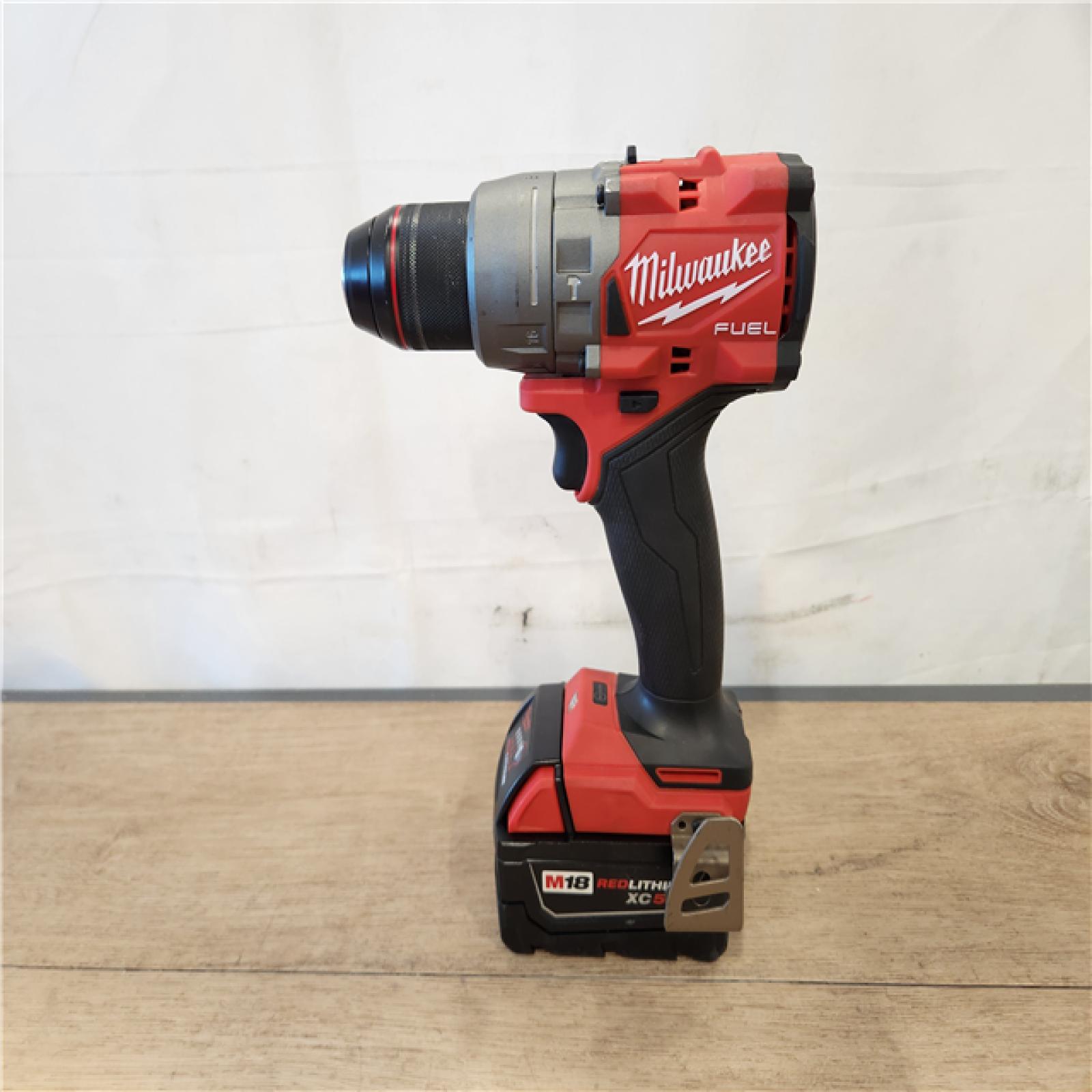 AS-IS- Milwaukee Hammer Drill Driver Kit with Batteries  Charger & Tool Case  Red