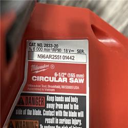 AS-IS Milwaukee FUEL 18V Lithium-Ion Brushless Cordless 6-1/2 in. Circular Saw (Tool-Only)