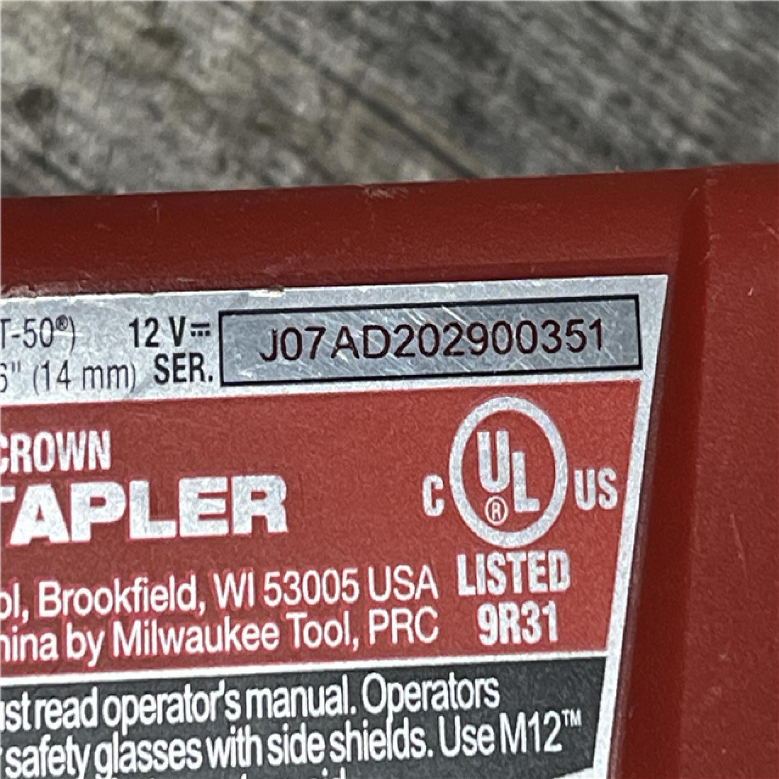 AS-IS Milwaukee 12-Volt Lithium-Ion Cordless 3/8 in. Crown Stapler (Tool-Only)