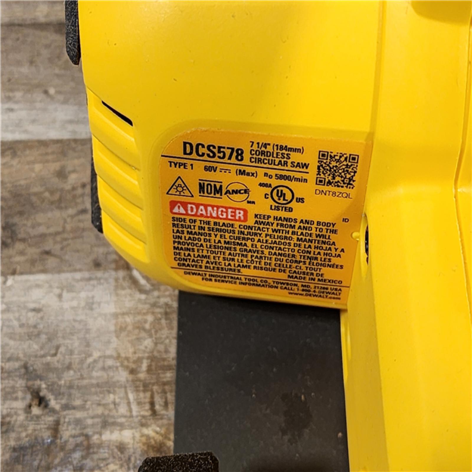 HOUSTON LOCATION - AS-IS DEWALT FLEXVOLT 60V MAX Cordless Brushless 7-1/4 in. Circular Saw with Brake (Tool Only)