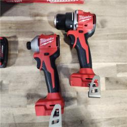 HOUSTON LOCATION - AS-IS M18 18V Lithium-Ion Brushless Cordless Compact Drill/Impact Combo Kit (2-Tool) W/(2) 2.0 Ah Batteries, Charger & Bag