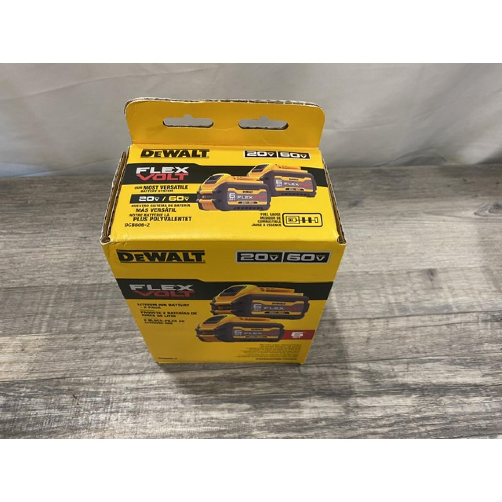 NEW - DEWALT FLEXVOLT 20V/60V MAX Lithium-Ion 6.0Ah Battery Pack (2 Pack)
