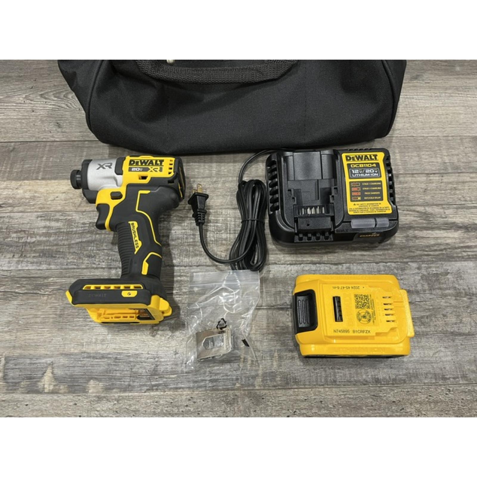 AS-IS DEWALT 20-Volt Maximum XR Lithium-Ion Cordless Brushless 1/4 in. 3-Speed Impact Driver Kit