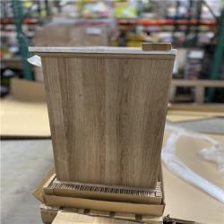 DALLAS LOCATION - Home Decorators Collection Doveton 48 in. Single Sink Freestanding Weathered Tan Bath Vanity with White Engineered Marble Top (Assembled)