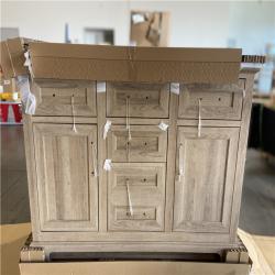 DALLAS LOCATION - Home Decorators Collection Doveton 48 in. Single Sink Freestanding Weathered Tan Bath Vanity with White Engineered Marble Top (Assembled)