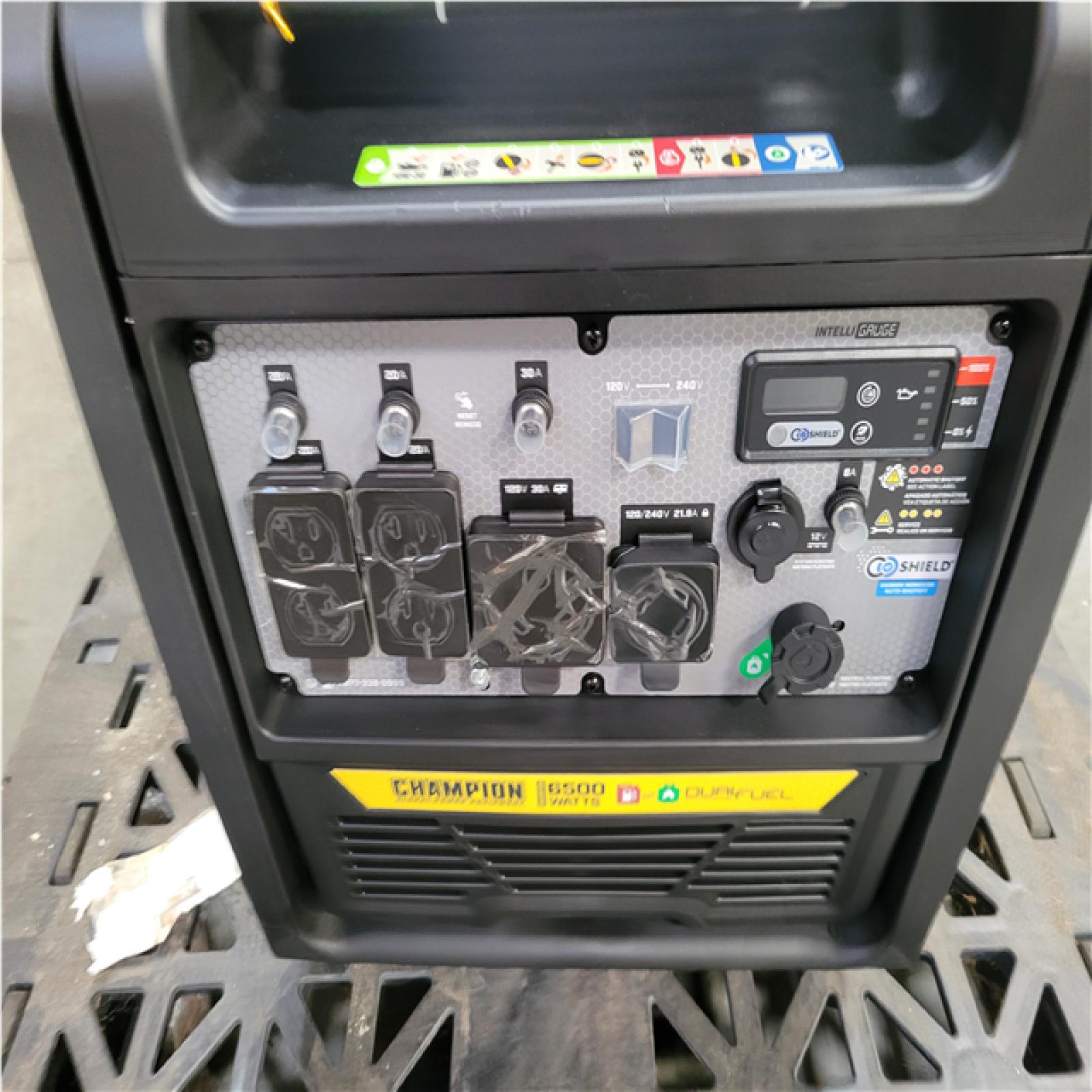 CALIFORNIA AS-IS CHAMPION 6 500/5 250-WATT RECOIL START  GAS PROPANE DUAL FUEL INVERTER PORTABLE GENERATOR