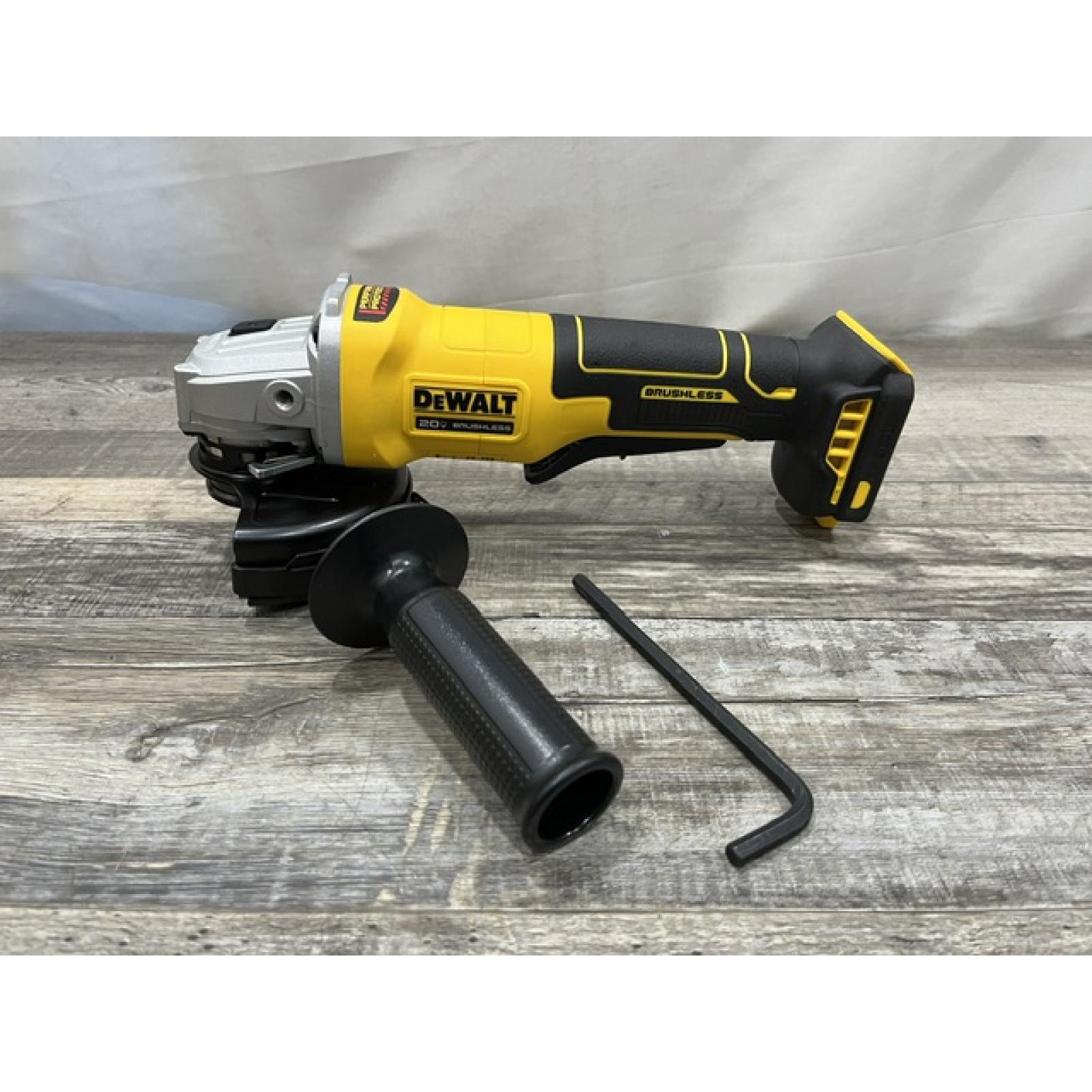 AS-IS DEWALT 20V MAX Cordless Brushless 4-1/2 in. Angle Grinder with Paddle Switch (Tool Only)